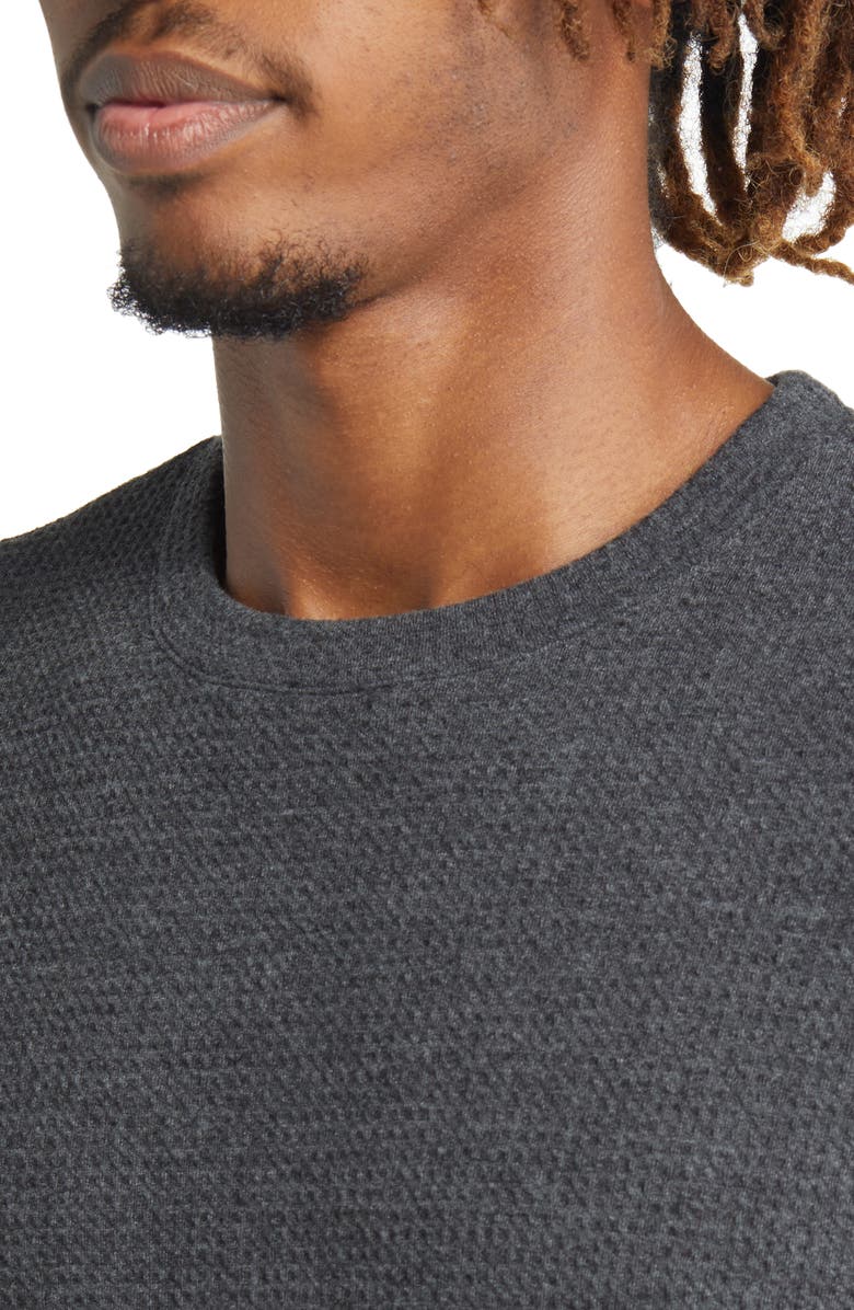 TravisMathew Cloud Waffle Crewneck Tee, Alternate, color, Charcoal