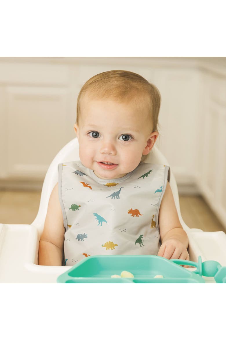 Mess-Proof and Waterproof Baby Apron Bib, Alternate, color, Dinosaur