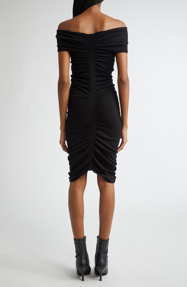 Alexander Wang Ruched Off the Shoulder Minidress, Alternate, color, Black