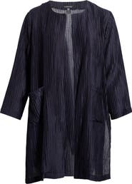 Eileen Fisher Micropleat Collarless Jacket
