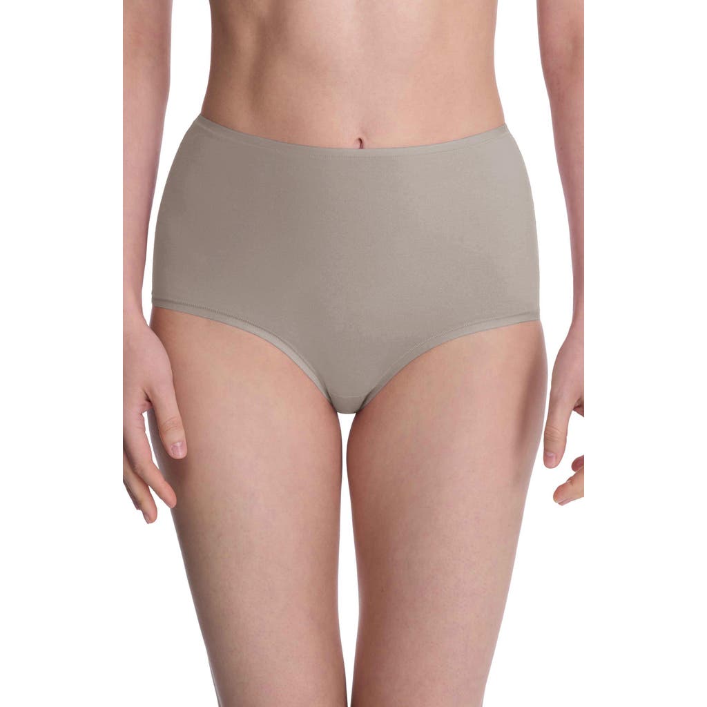 Natori Bliss Bare Cotton High Waist Brief In Gray