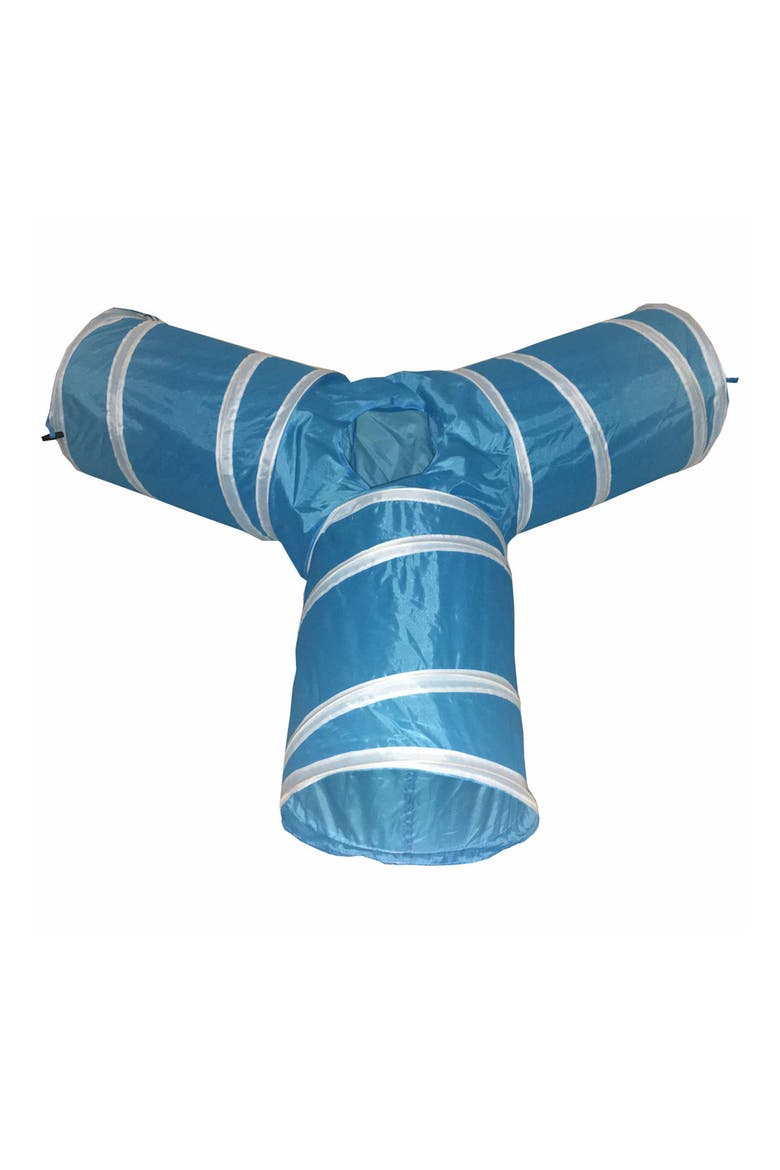3-Way Kitting-Go-Seek Cat Tunnel, Alternate, color, BLUE/ WHITE