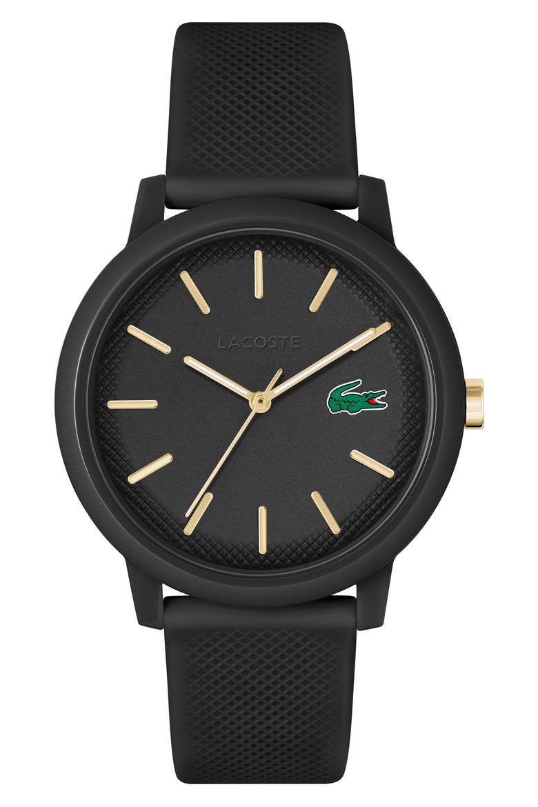 12.12 Silicone Strap Watch, 42mm, Main, color, BLACK
