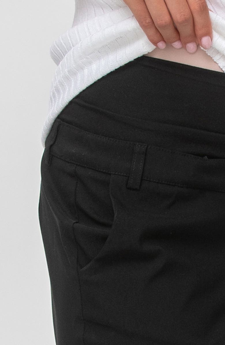 PIETRO BRUNELLI MATERNITY Slim Fit Crop Maternity Pants, Alternate, color, Black