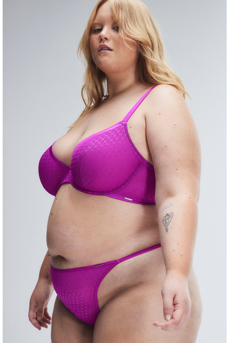 Show 'N Tell Mesh Unlined Demi Bra, Alternate, color, TRY ME PURPLE