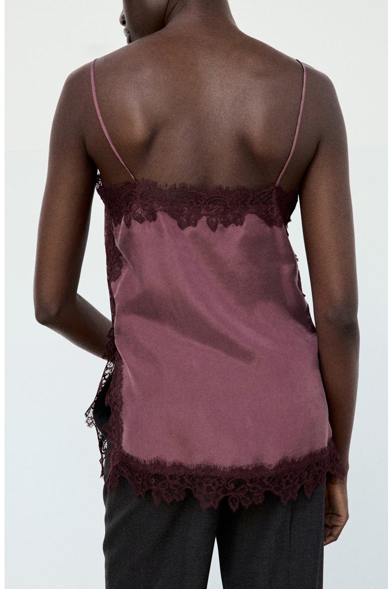 Lace Satin Camisole, Alternate, color, MAROON