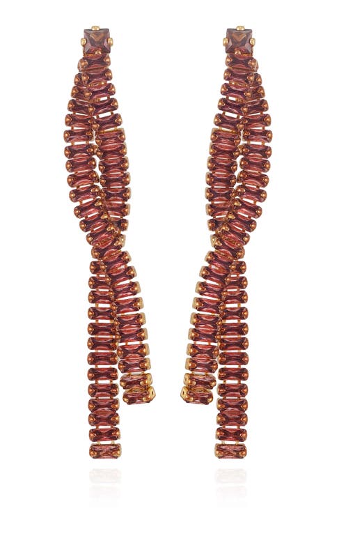Vince Camuto Cubic Zirconia Rhinestone Dangle Earrings In Burgundy