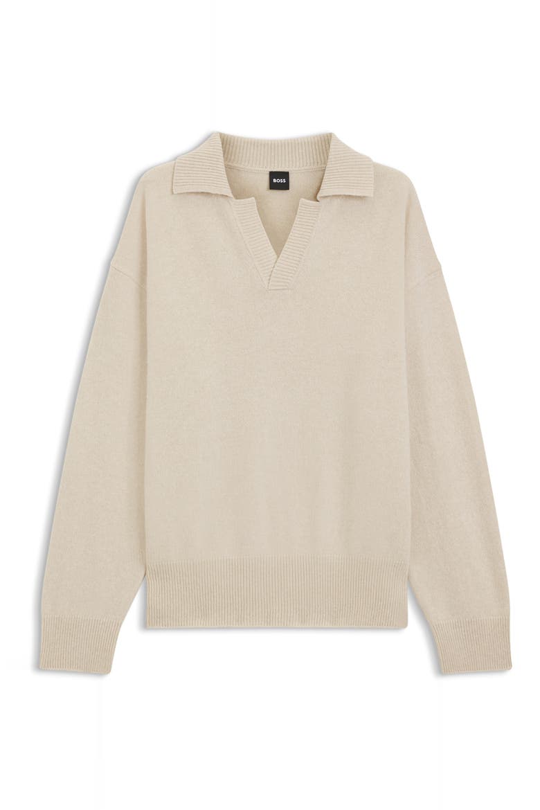 C-Ucari Long Sleeve Wool Polo Sweater, Alternate, color, OPEN WHITE
