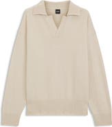 BOSS C-Ucari Long Sleeve Wool Polo Sweater