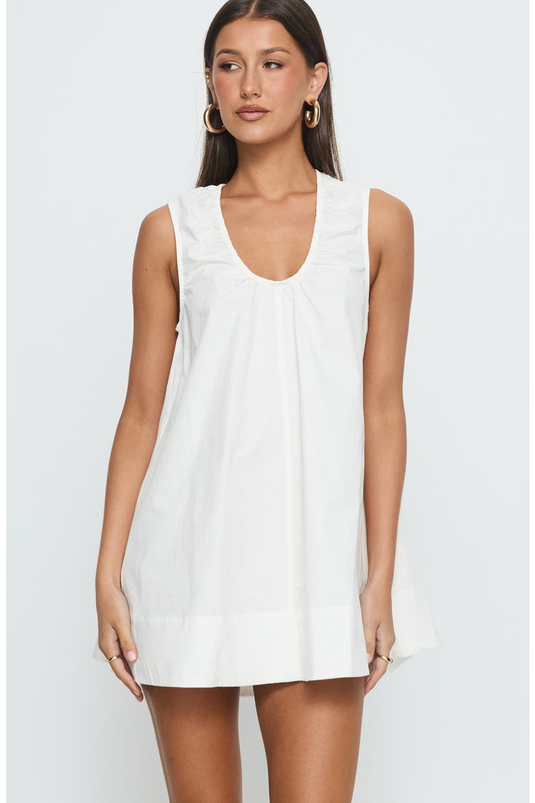 Eberta Ruched Minidress, Alternate, color, WHITE