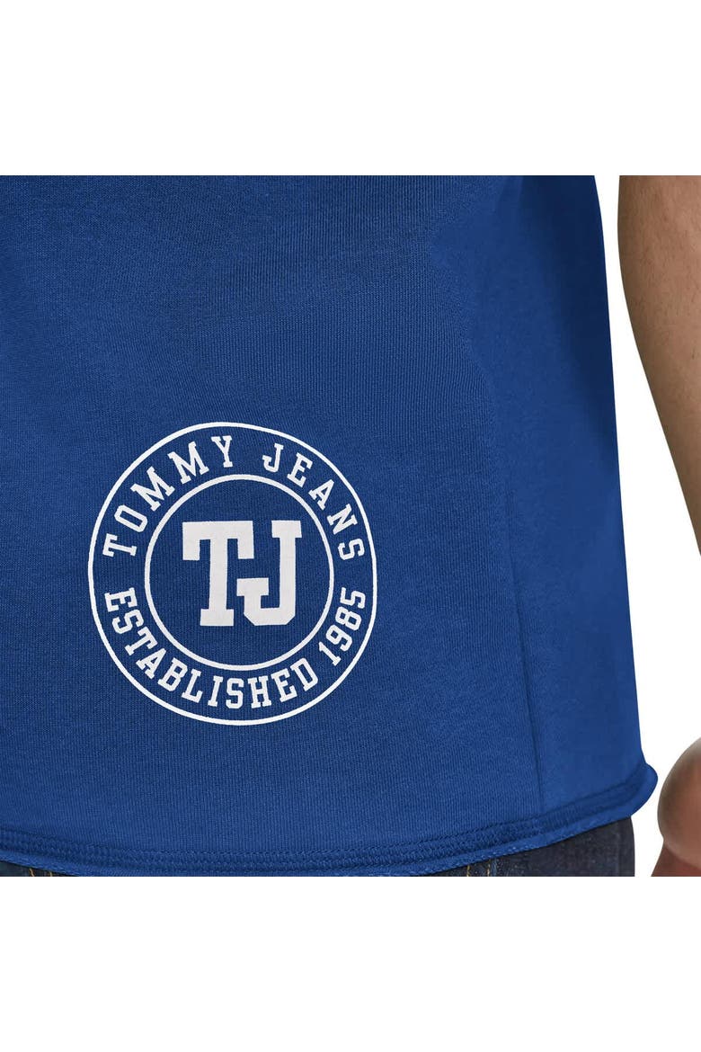 Men's Tommy Jeans Blue New York Knicks Paul French Terry Short Sleeve Pullover Hoodie, Alternate, color, Blue