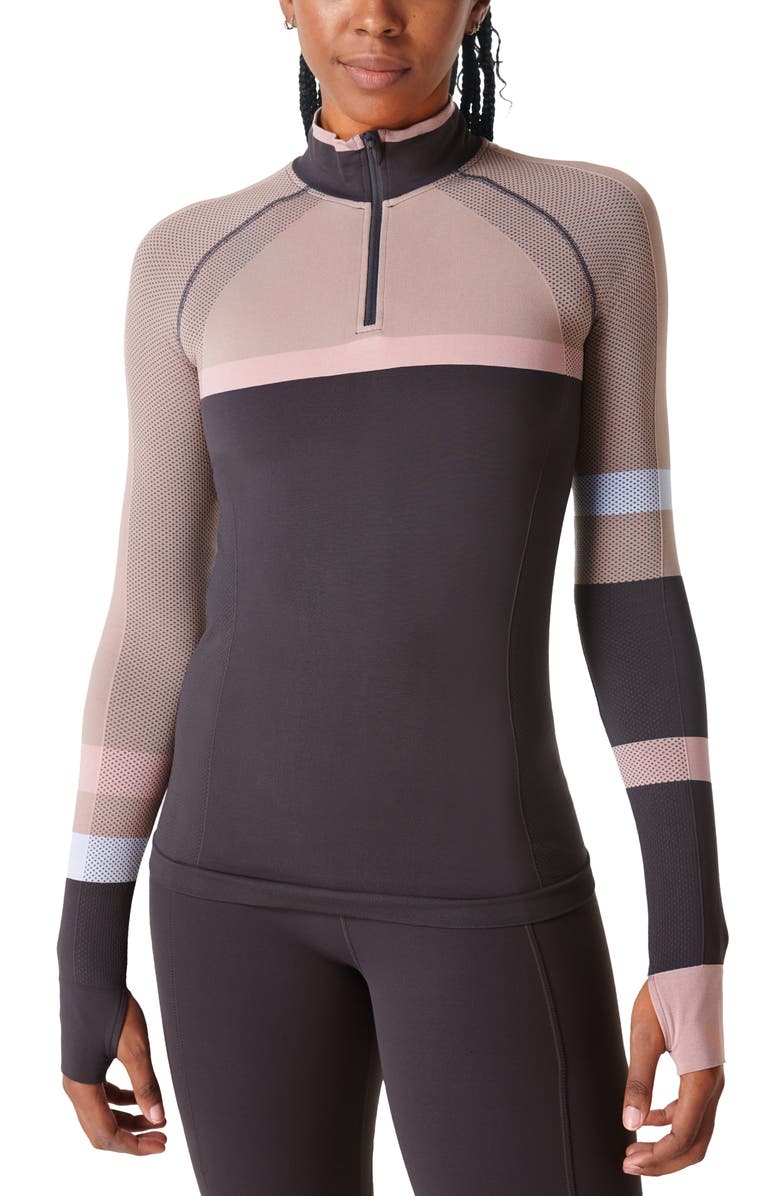 Sweaty Betty Athlete Seamless Half Zip Workout Top, Main, color, 