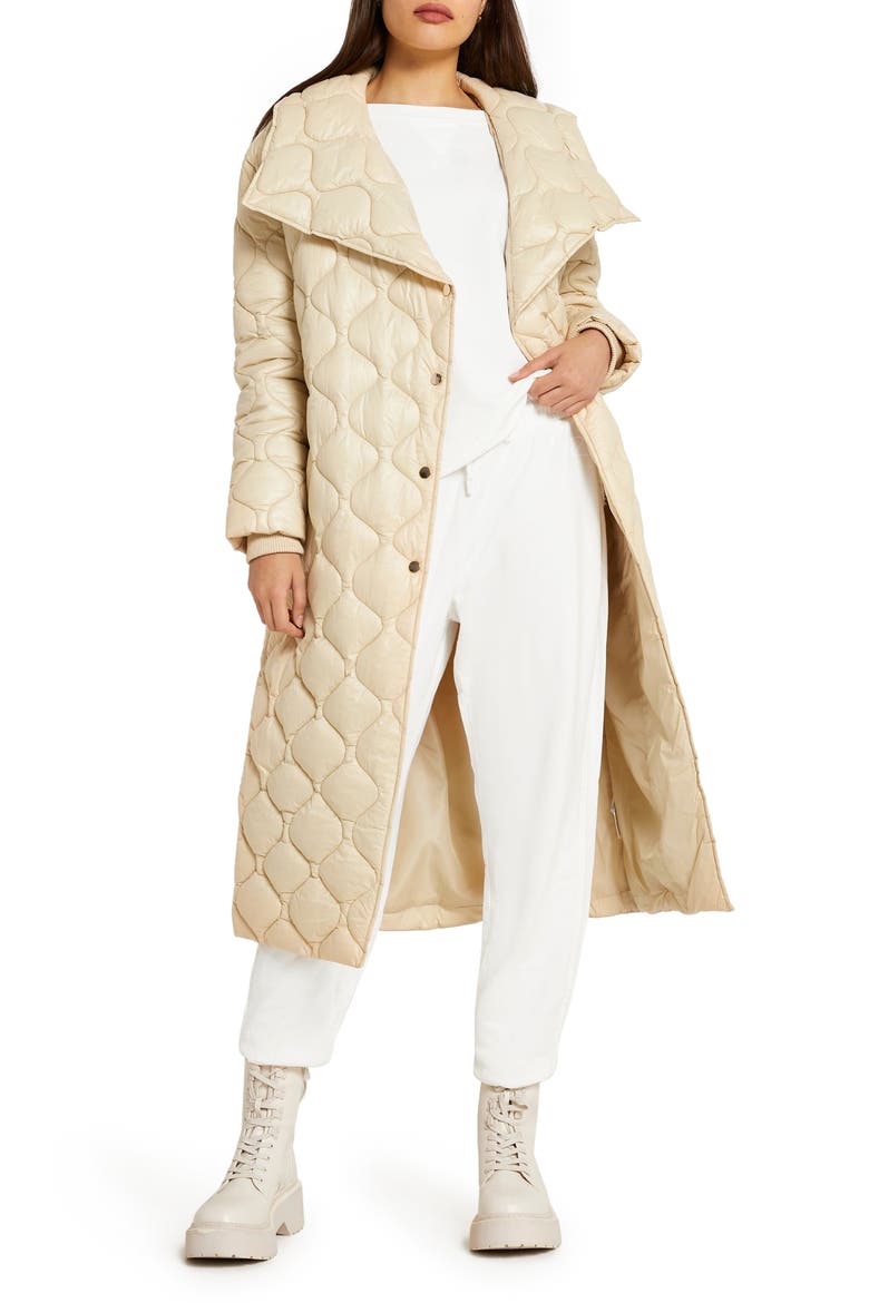 Onion Quilted Puffer Coat, Alternate, color, YELLOW