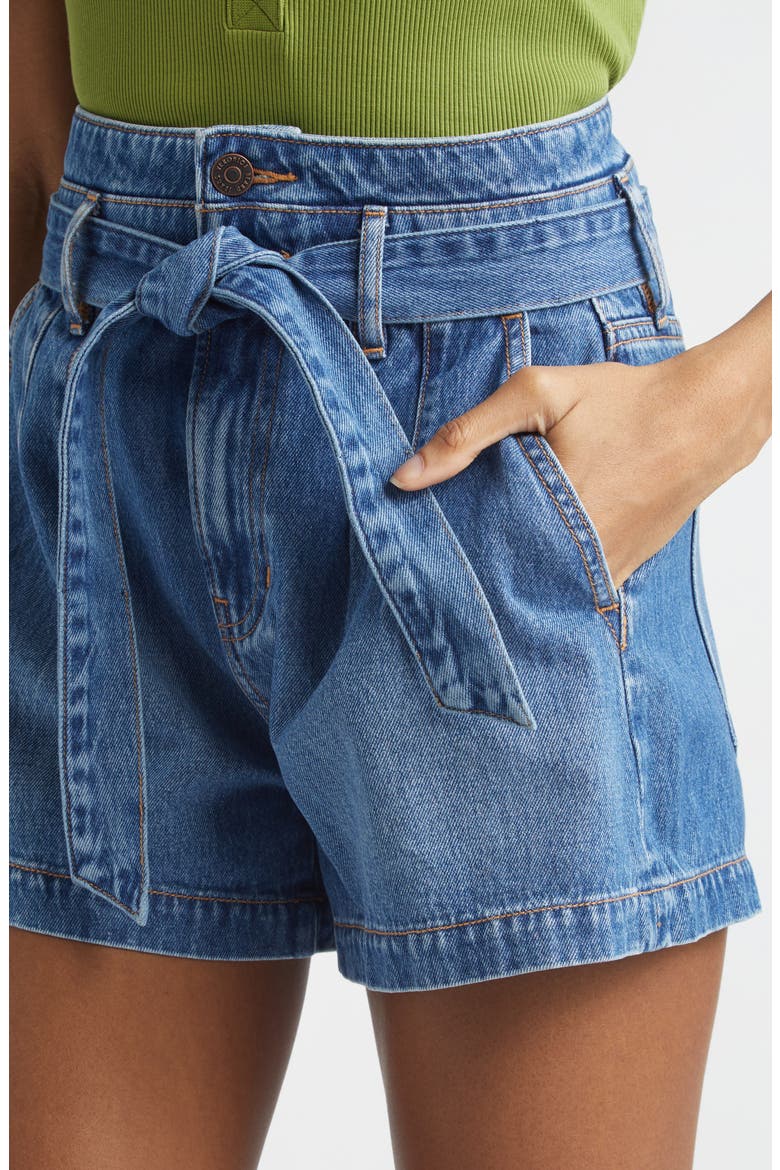 Jaylen Tie Waist Denim Shorts, Alternate, color, SERENDIPITY