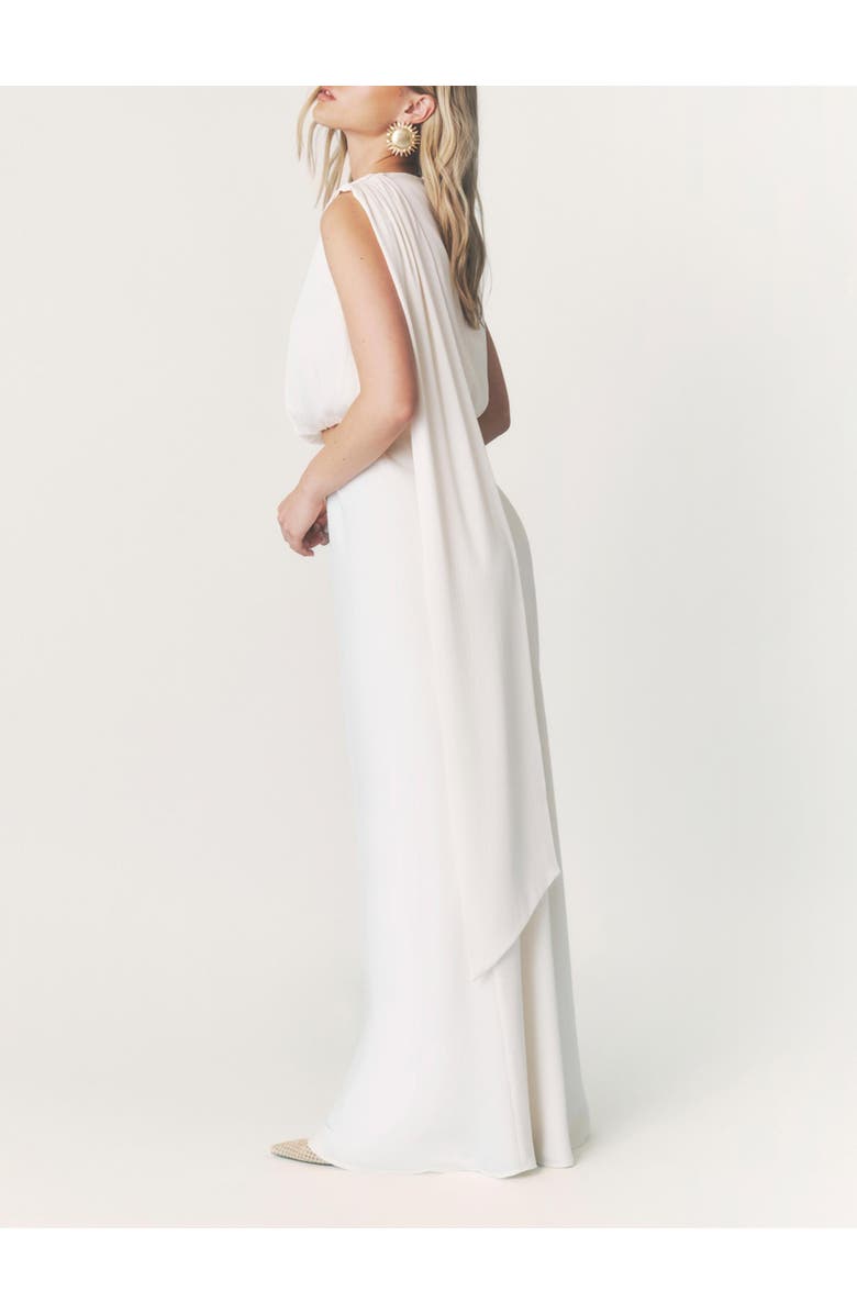 Six Stories Solene Satin Bias Cut Maxi Skirt, Alternate, color, Cream