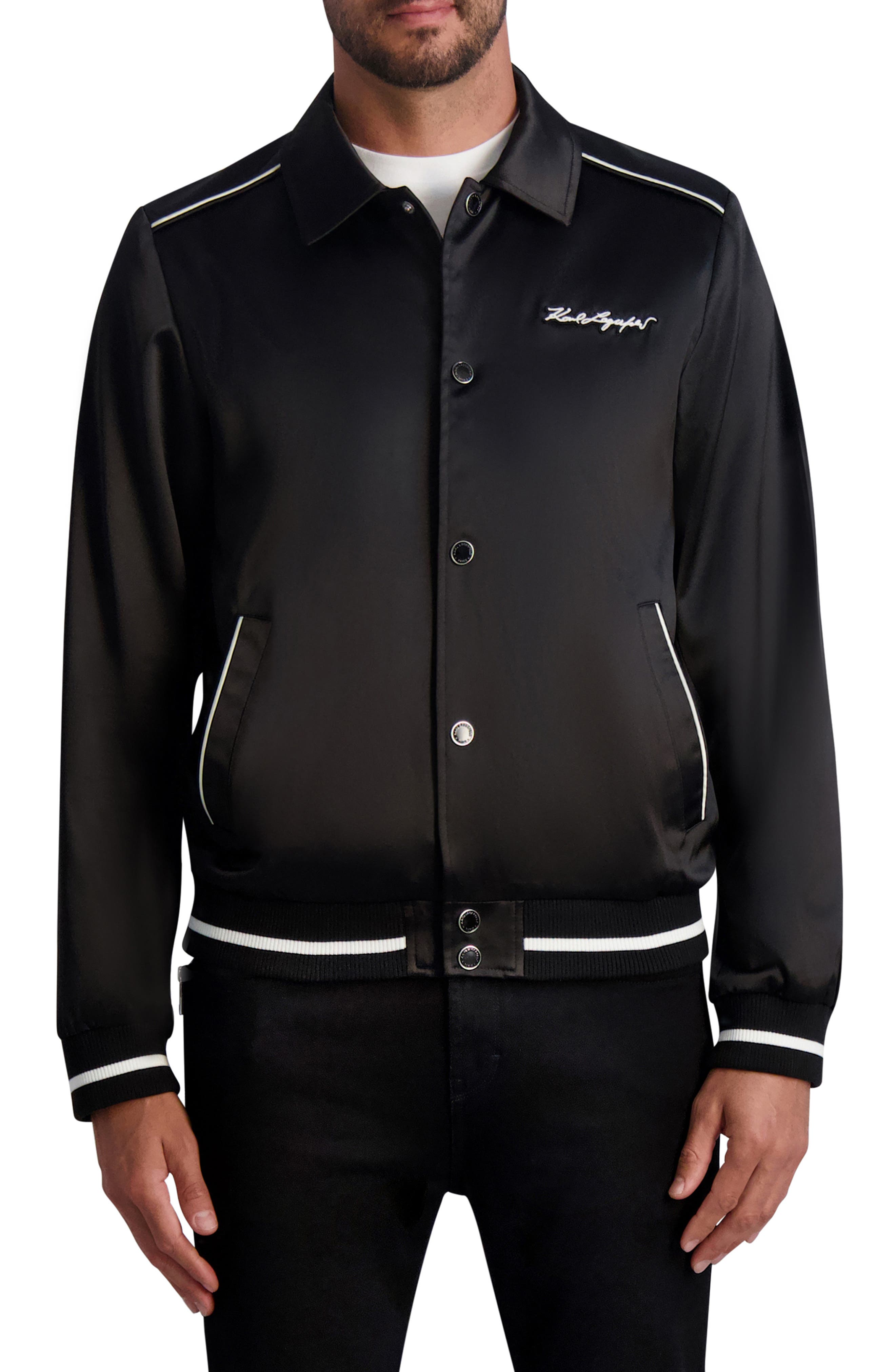 KARL LAGERFELD PARIS Satim Bowling Jacket (Men) | Nordstromrack