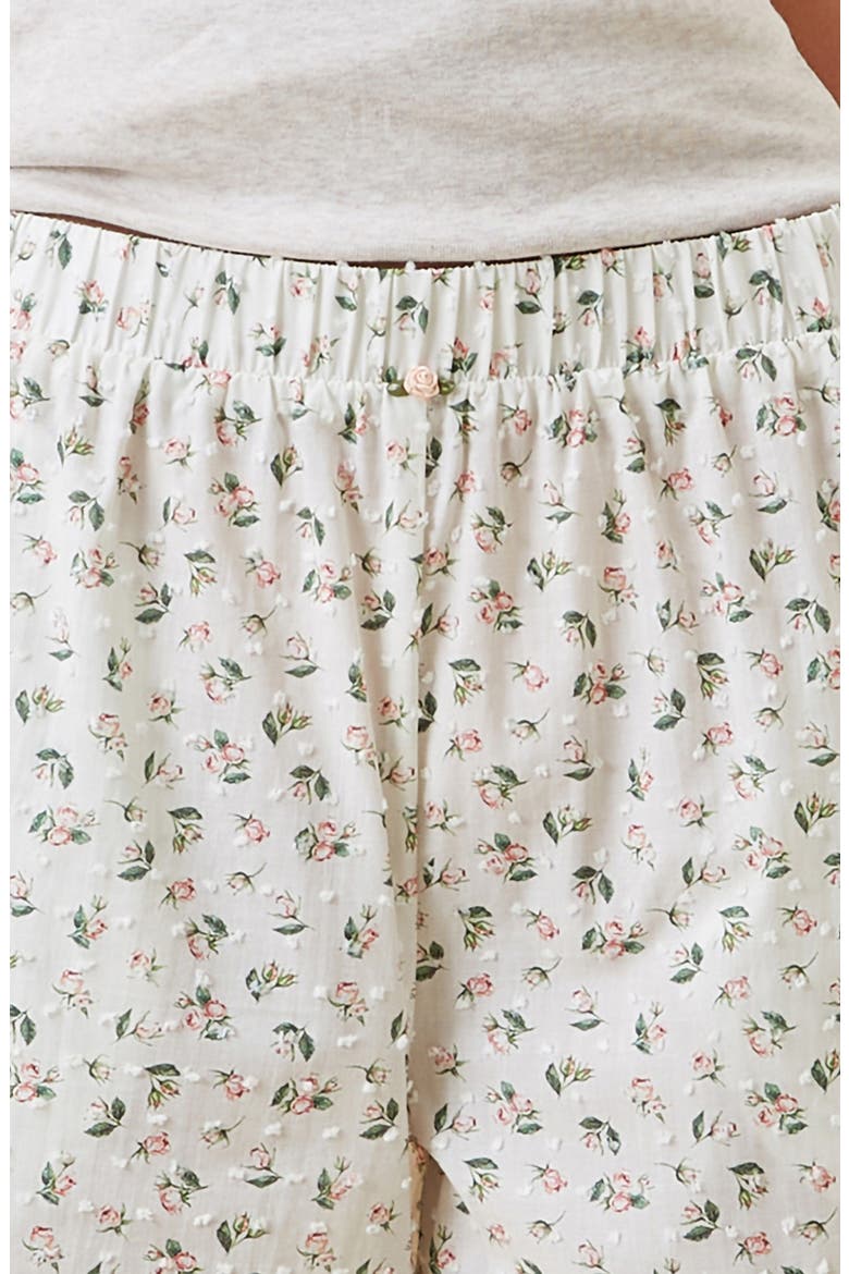Swiss Dot Crop Pajama Pants, Alternate, color, ROSEBUD FLORAL