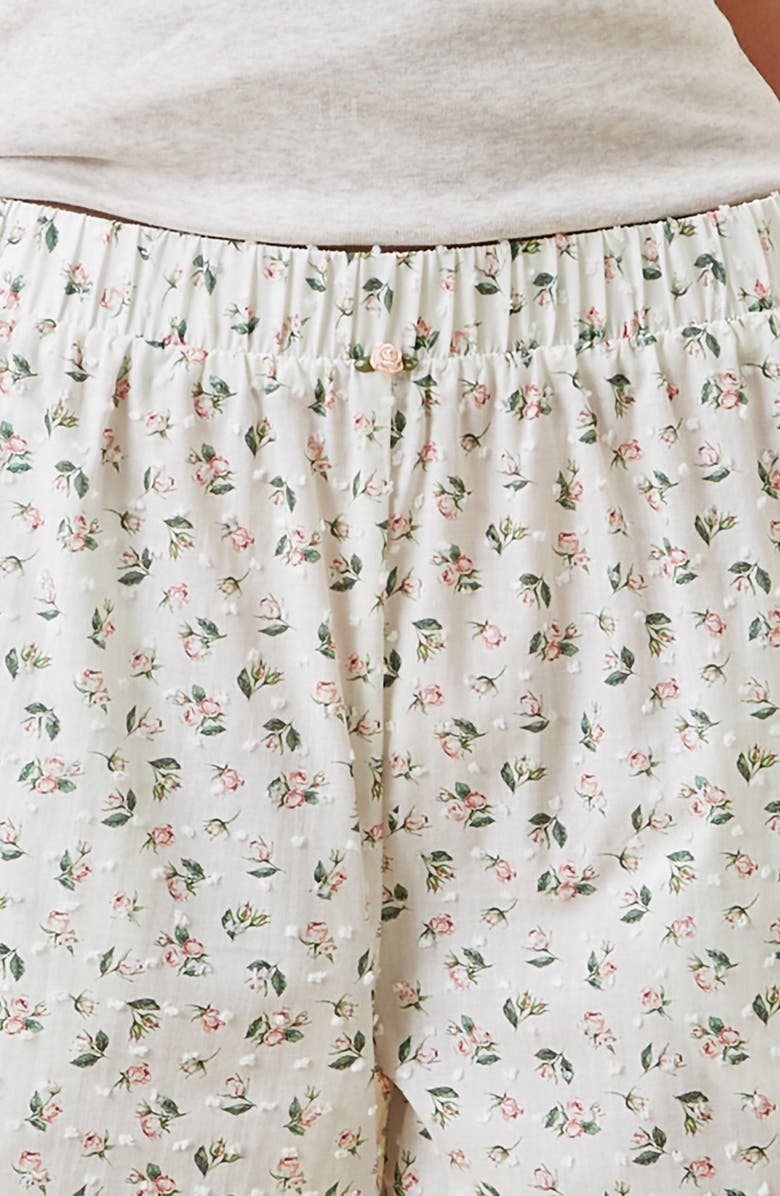 Papinelle Swiss Dot Crop Pajama Pants, Alternate, color, Rosebud Floral
