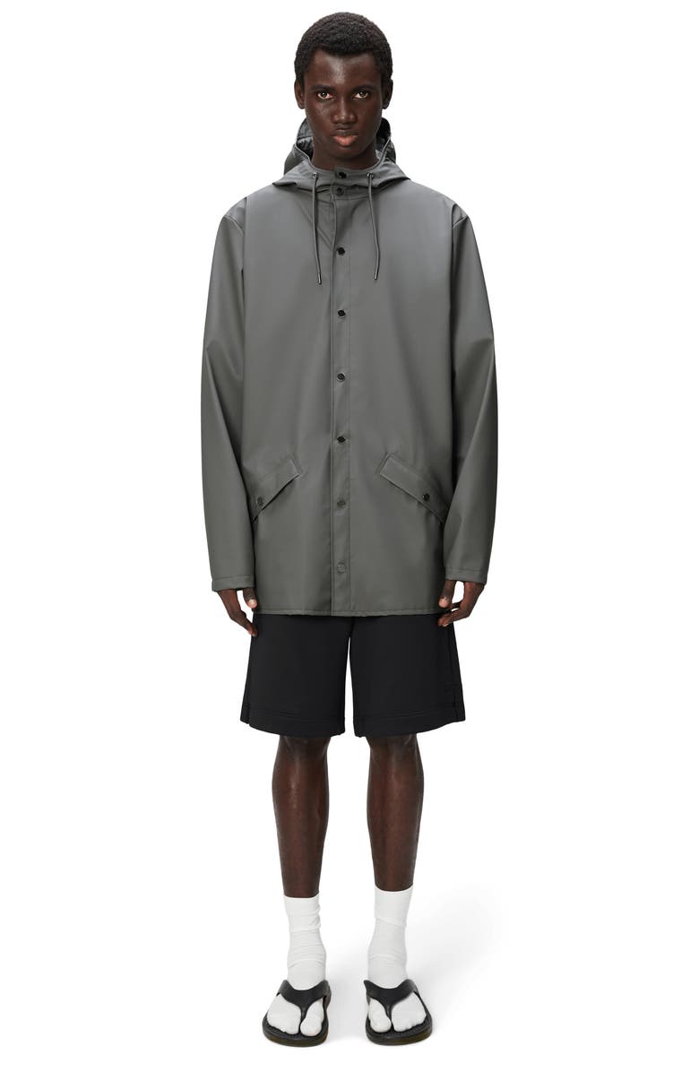 Rains Gender Inclusive Lightweight Hooded Waterproof Rain Jacket, Alternate, color, Grey