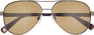 Ted Baker 57mm Polarized Aviator Sunglasses
