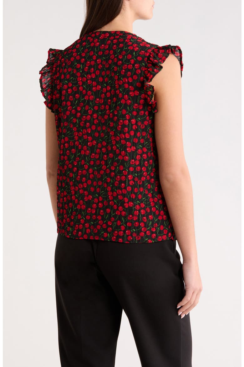 Cherry Crush Flutter Sleeve Top, Alternate, color, BLACK-RED