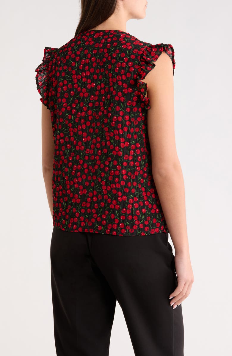 SUGARLIPS Cherry Crush Flutter Sleeve Top, Alternate, color, Black-Red