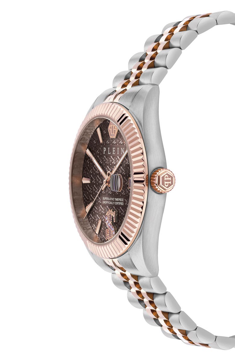 PHILIPP PLEIN Date Superlative Two-Tone Bracelet Watch, 41mm, Alternate, color, Two Tone