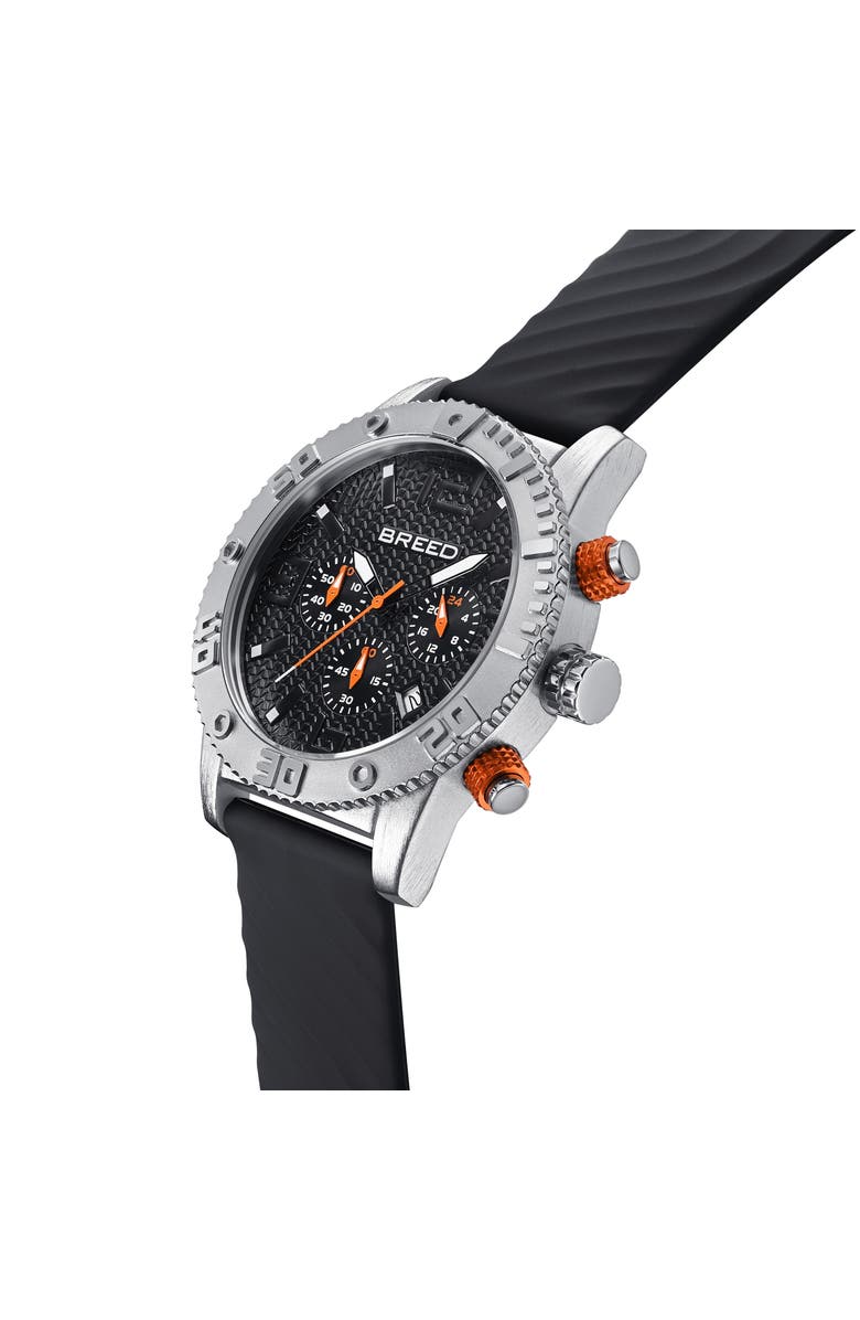 BREED Double Agent Chronograph Watch with Date, Alternate, color, Silver/Black