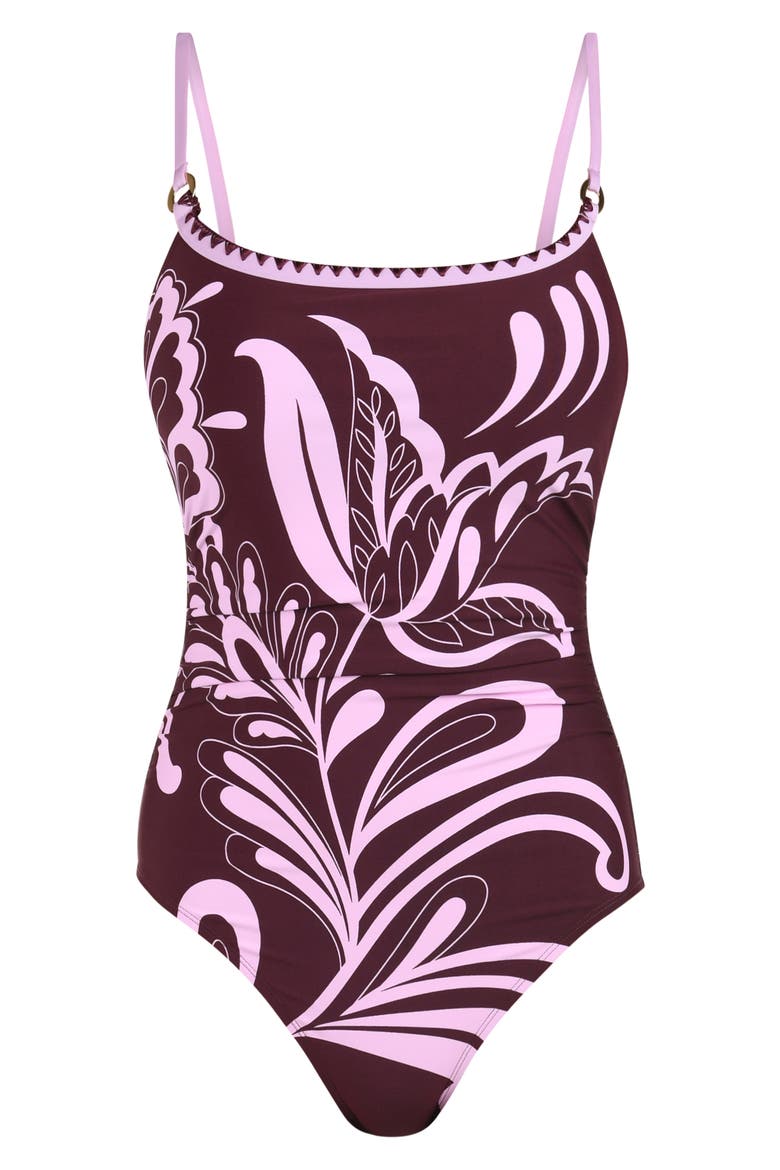 Fiji One-Piece Swimsuit, Alternate, color, DARK CHERRY