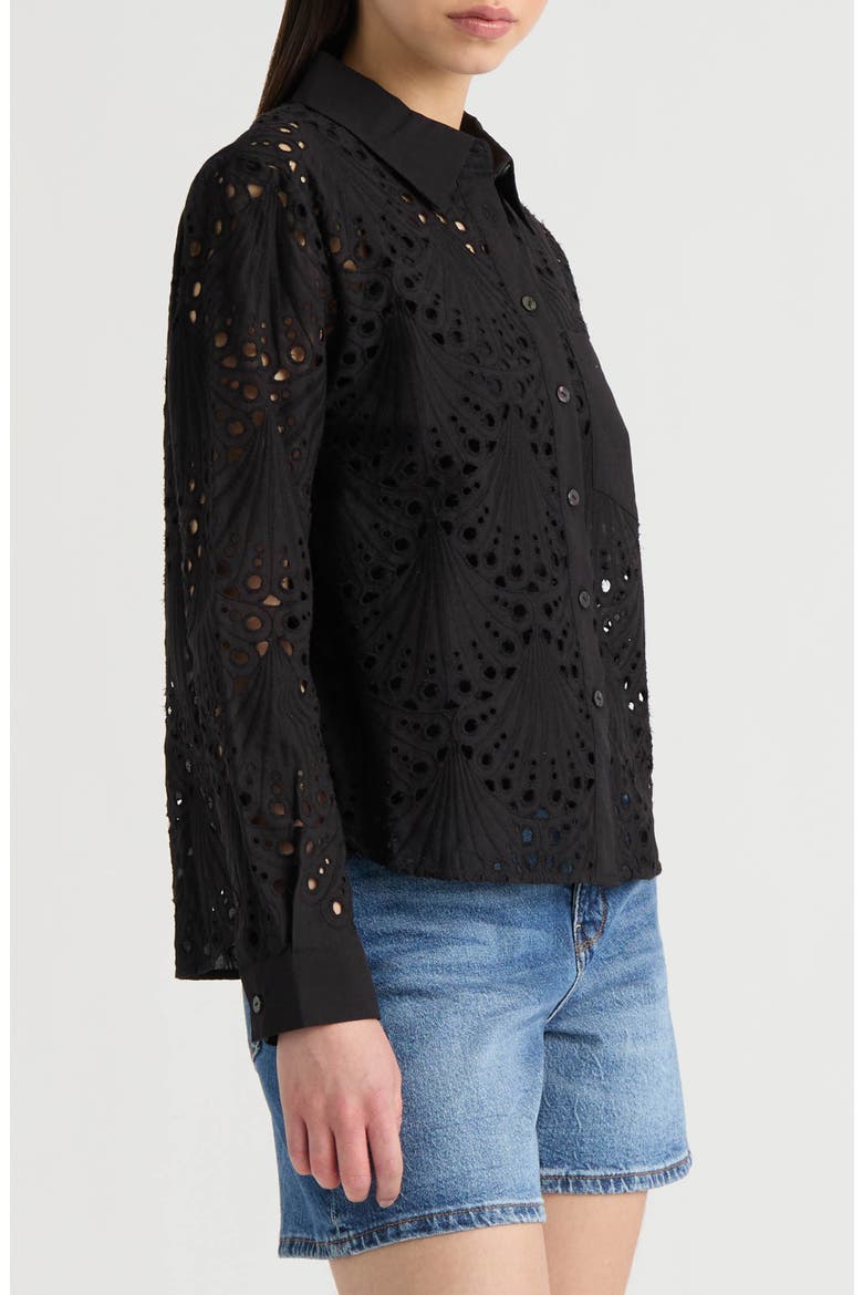 Eyelet Shirt, Alternate, color, BLACK