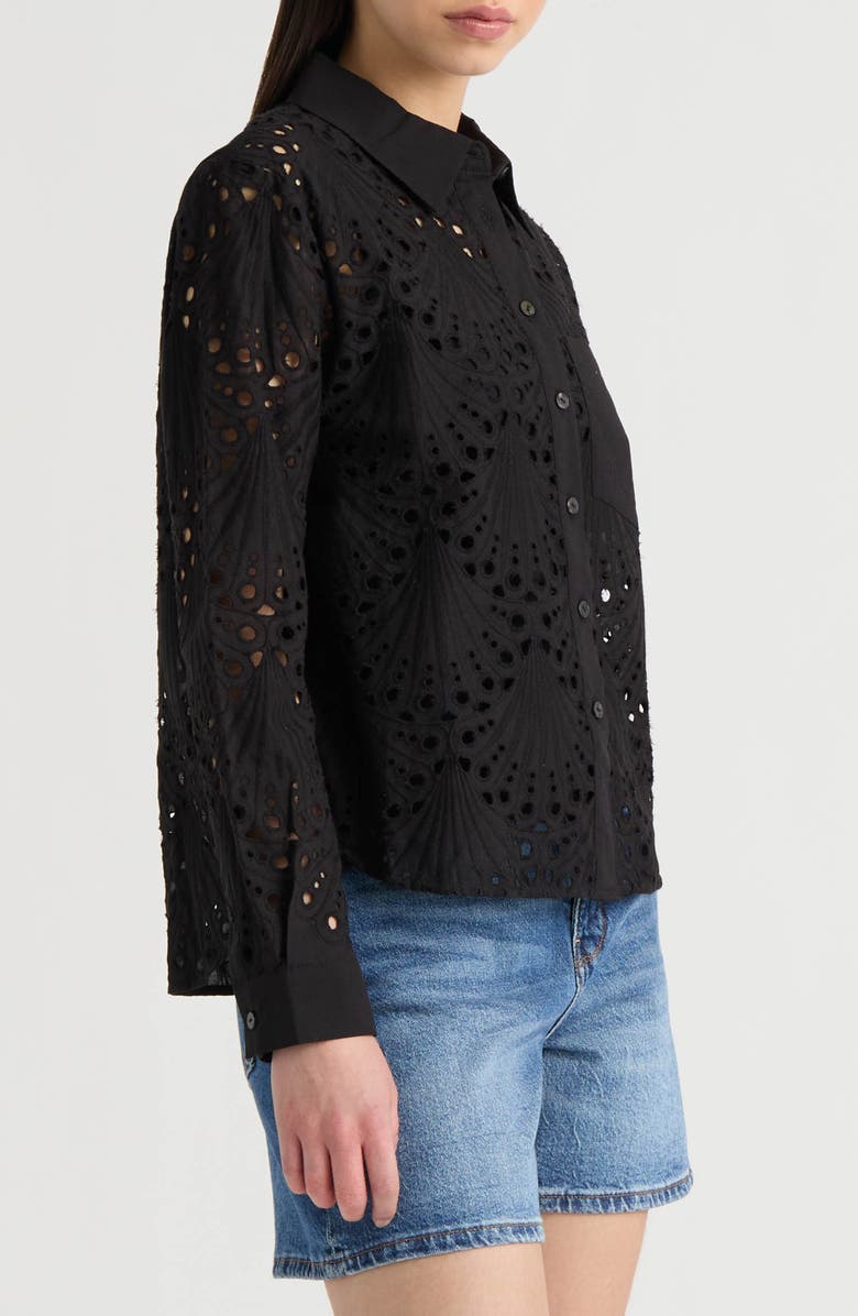NVLT Eyelet Shirt, Alternate, color, Black