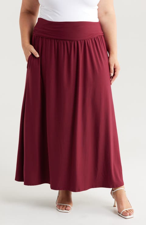 Foldover Maxi Skirt (Plus)