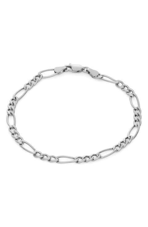 Sterling Silver Figaro Chain Bracelet