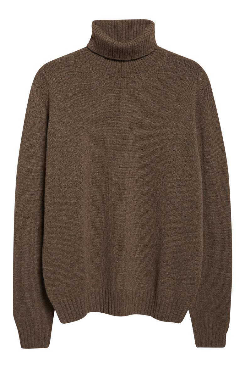 Cashmere Turtleneck Sweater, Alternate, color, MID BROWN