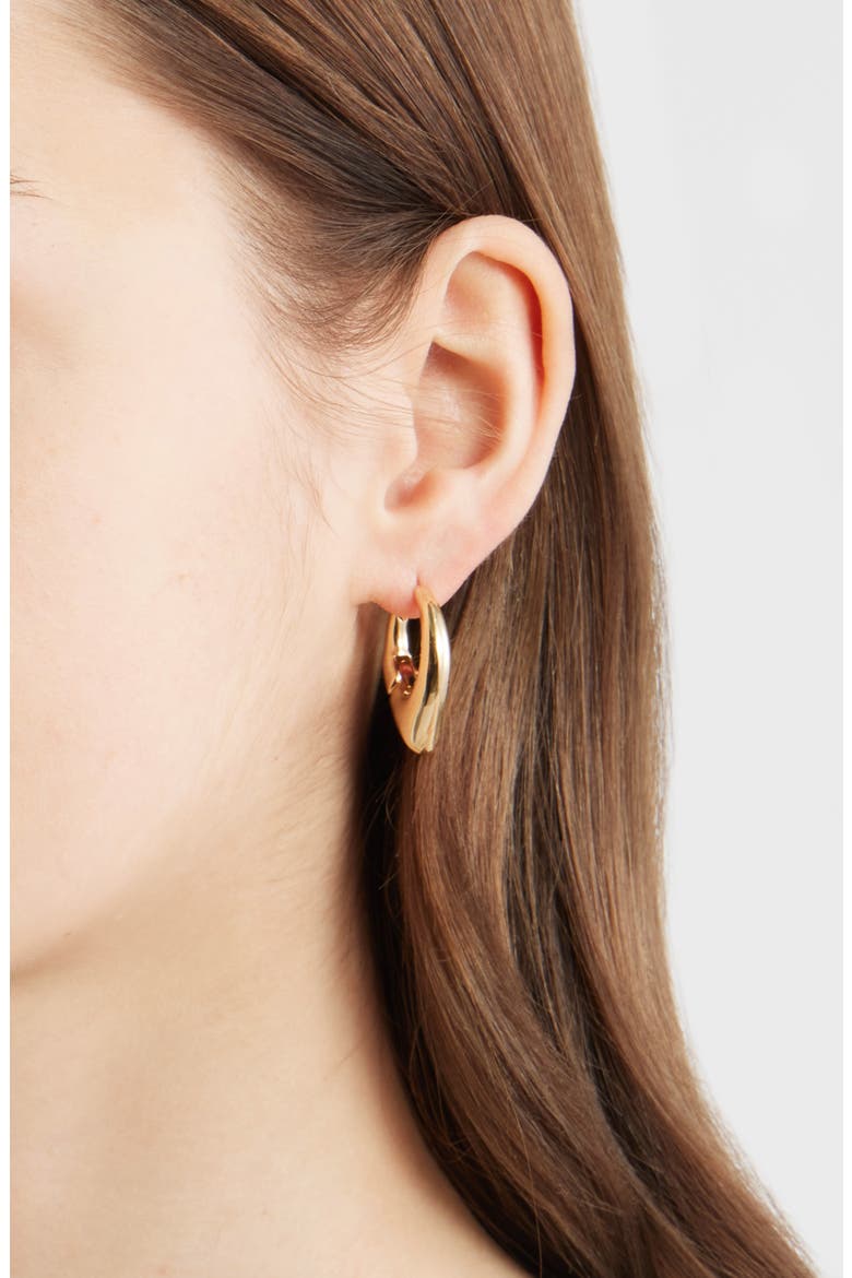 Set of 3 Geometric Huggie Hoop Earrings, Alternate, color, GOLD