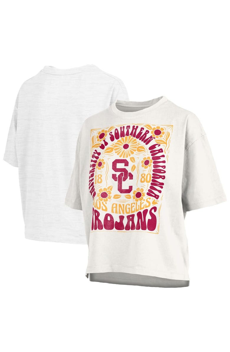 PRESSBOX Women's Pressbox White USC Trojans Harmony Oversized T-Shirt, Alternate, color, White
