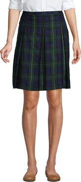 Lands' End School Uniform Young  Plaid Box Pleat Skirt Top of the Knee