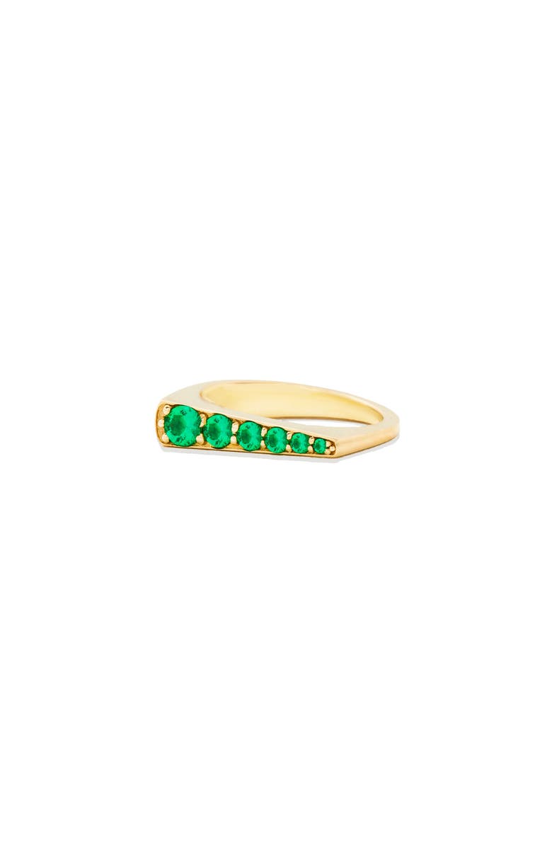 Campbell + Charlotte Edge Tapered Stacking Ring, Alternate, color, Emerald-Gold