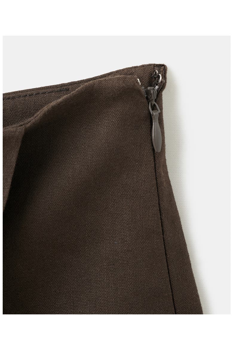 Wrap Linen & Cotton Miniskirt, Alternate, color, CHOCOLATE