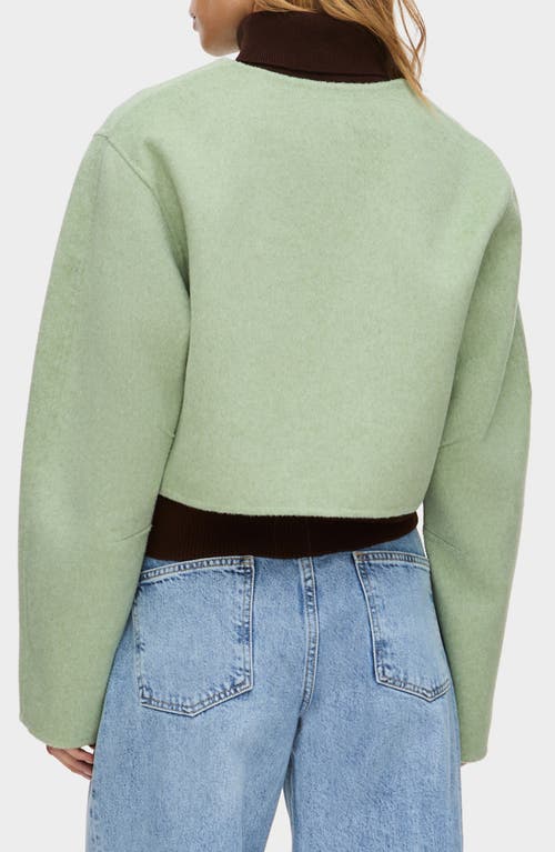 Aligne Angelina Wool Blend Crop Jacket In Green