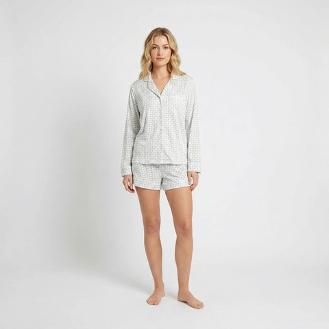 Women's Long Sleeve & Shorts Pajama Set