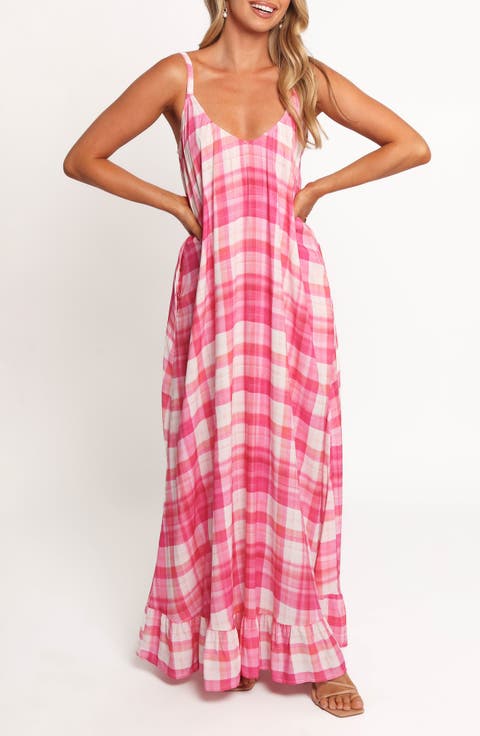 Perle Checkered Maxi Dress
