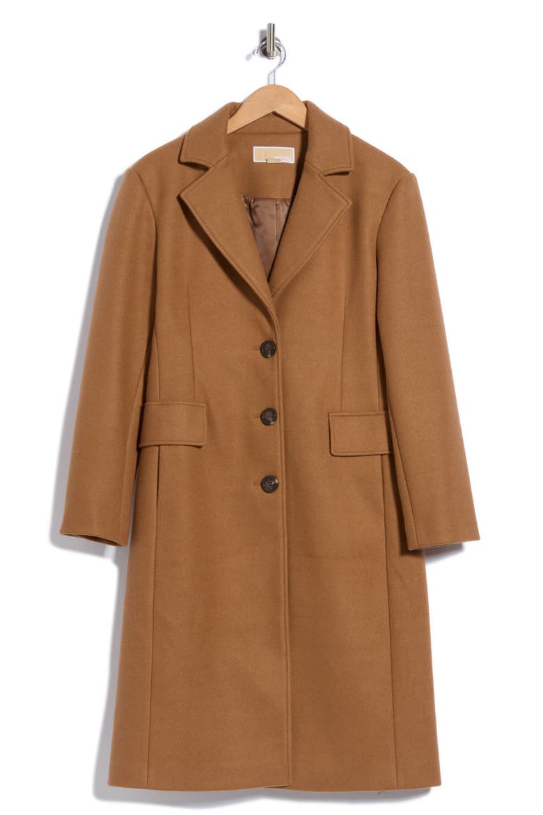 Single Breasted Long Coat, Alternate, color, DK CAMEL