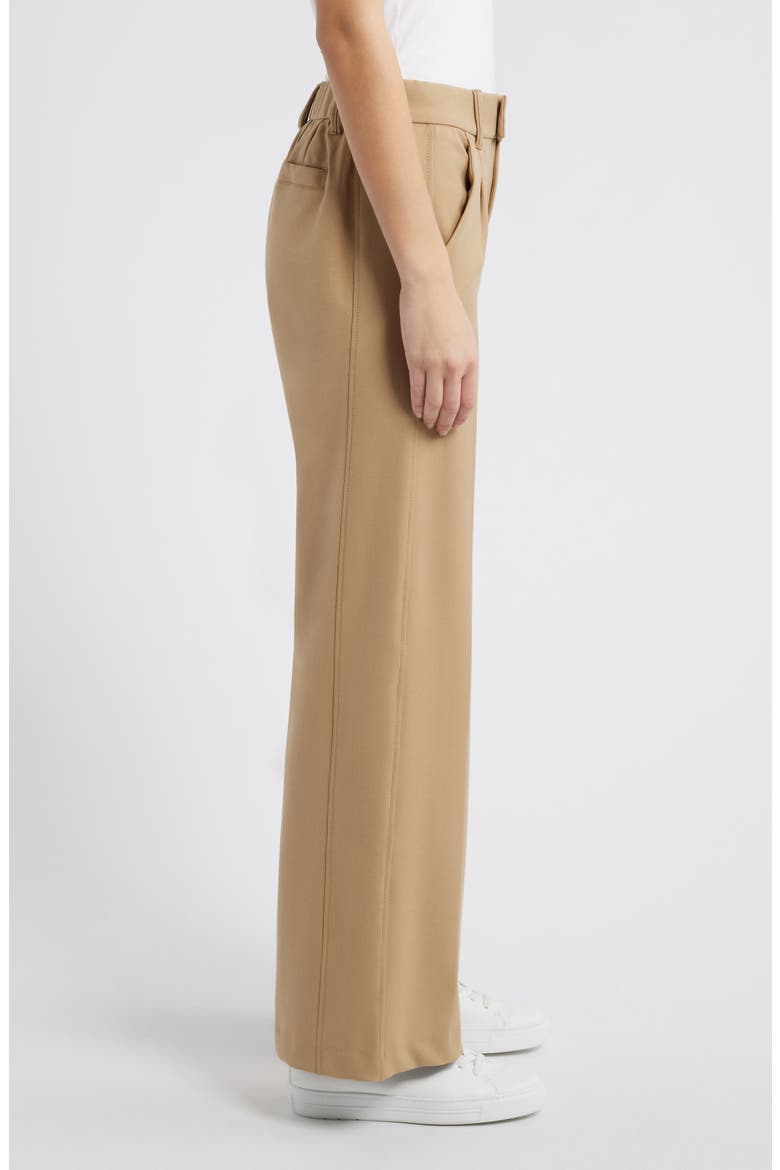 Relaxed Waist Wide Leg Trousers, Alternate, color, HAZELNUT CREAM