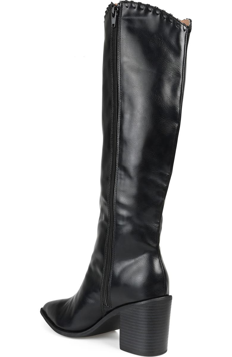 Journee Collection Daria Whipstitch Tall Vegan Leather Western Boot, Alternate, color,