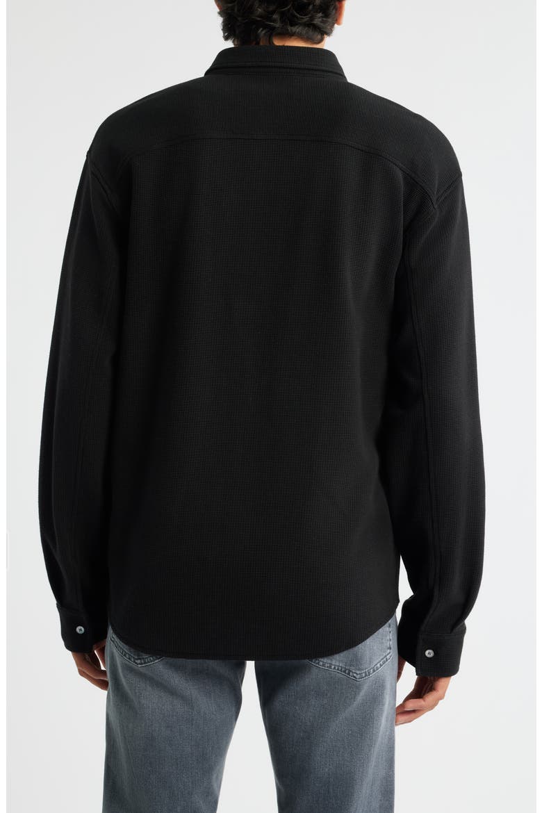 Waffle Textured Button-Up Shirt, Alternate, color, BLACK