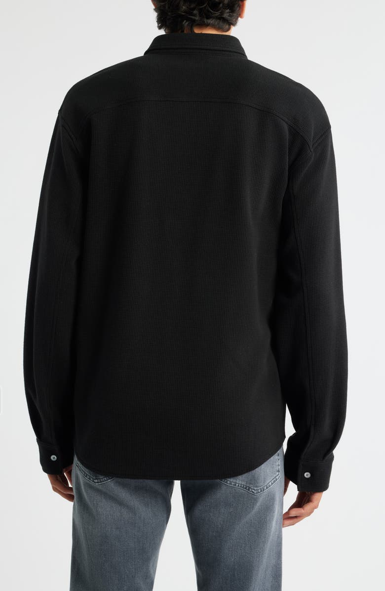 FRAME Waffle Textured Button-Up Shirt, Alternate, color, Black