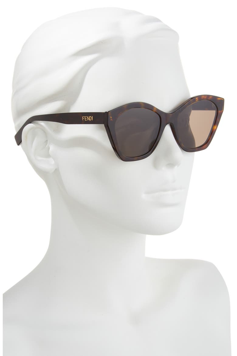 Lettering 52mm Square Sunglasses, Alternate, color, DARK HAVANA / BROWN