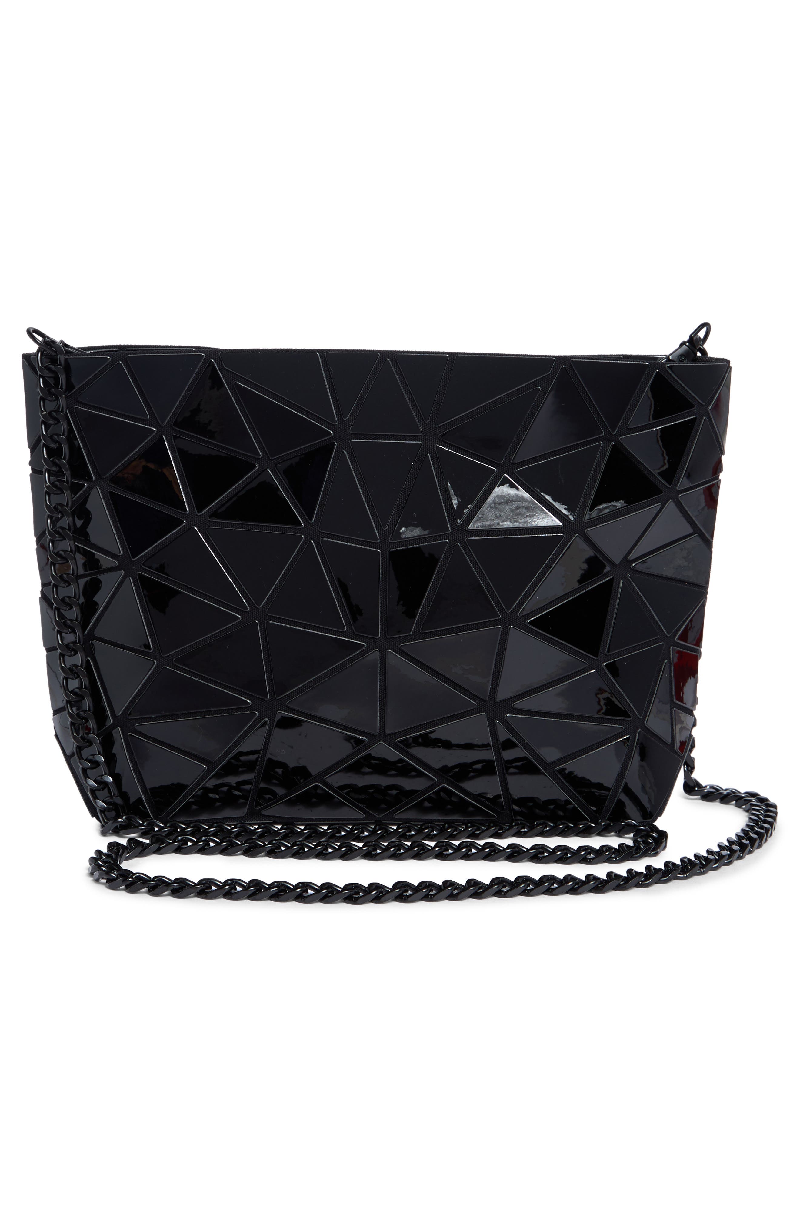 PATRIZIA LUCA Slanted Square Convertible Clutch, Alternate, color, Shiny Black