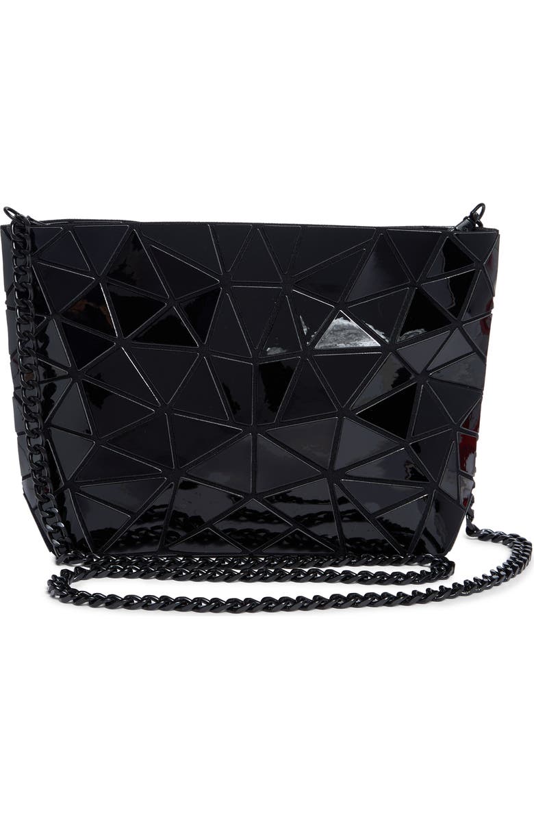 PATRIZIA LUCA Slanted Square Convertible Clutch, Alternate, color, Shiny Black